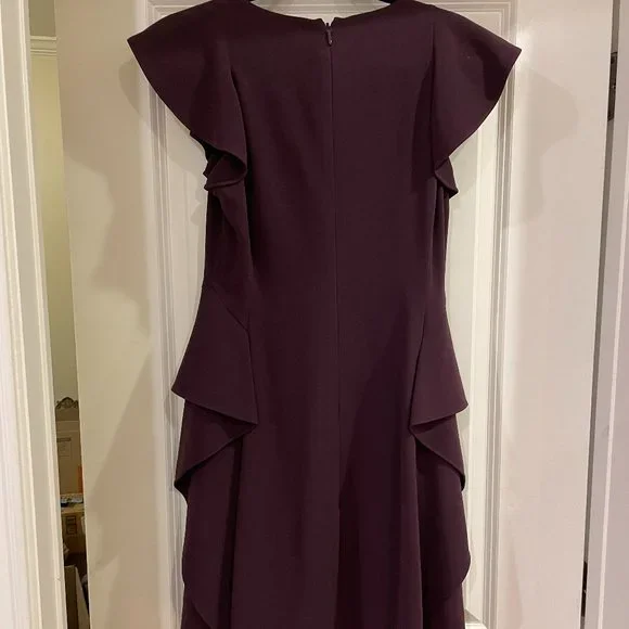 Rebecca Taylor Purple Ruffled Short Sleeve Dress Above Knee - Picture 2 of 2
